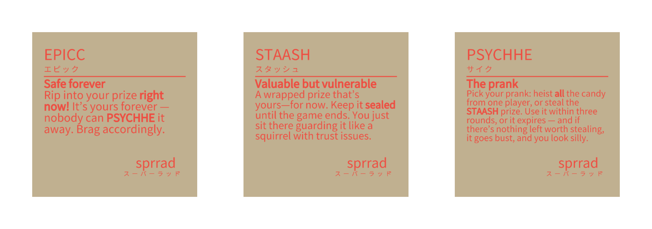 EPICC, STAASH and PSYCHHE cards